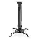 PUTORSEN Projektor-Deckenhalterung, Universal Beamerhalterung Drehbar Neigbar mit 380~580mm Verlängerungsstange bis 13,5 kg Projektor Halterung mit Kabelführung