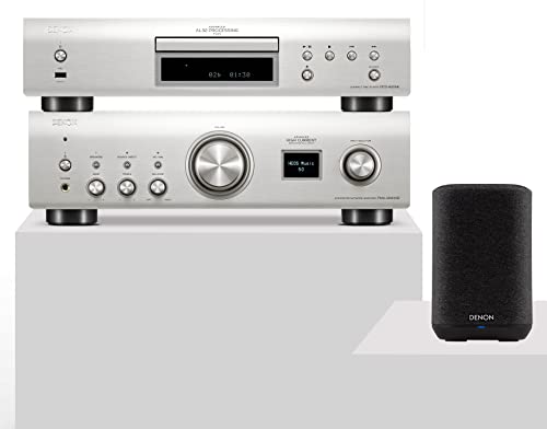 Denon PMA-900HNE HiFi Verstärker mit passendem DCD-900NE HiFi CD Player & Denon Home 150 Multiroom Lautsprecher mit HEOS Built-in und Alexa, Silber/schwarz