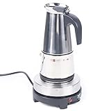 Loohacp Kaffeekanne Mit Elektroherd,Mokka-Kaffeekanne Aus Edelstahl,Elektrische Kaffeekanne,Edelstahl Espressomaschine,Espresso Kocher,FüR Den Hausgebrauch,BüRos,CaféS Und Andere (300ml)