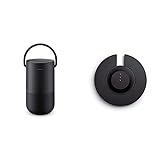Bose Portable Smart Speaker – mit integrierter Alexa-Sprachsteuerung, in Schwarz + Portable Home Speaker Ladeschale, Schwarz
