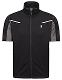 Little Donkey Andy Leichte Softshell-Weste für Herren, Wasserdichte Sportweste Winddichte kurzärmelig Sweatjacke für Wanderungen, Radsport, Laufen, Golf Schwarz XXL