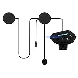 OBEST Motorrad Bluetooth Headset, Helm-Headset mit Freisprech-Kommunikationssystem und Geräuschreduzierung für eine Vielzahl von Helm montiert