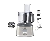 Kenwood Multipro Compact+ FDM315SS Kompakt-Küchenmaschine, 2,1 Liter, Integrierte Waage, Edelstahl Messer, 4 Arbeitsscheiben und 5 weitere Zubehör-Teile, Metallgehäuse, 800 Watt, silber