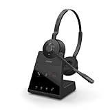 Jabra Engage 65 On-Ear Dect Stereo Headset - Skype for Business zertifizierter drahtloser Kopfhörer mit Noise-Cancelling für Tischtelefone und Softphones - schwarz - EU-Version