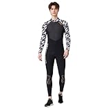 Taucheranzug Herren, Neoprenanzug Herren Neoprenhose Taucheranzug Surfen Badeanzug Einteiler Schwimmanzug Wetsuit Schnorcheln Schwarz, L