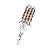 FRCOLOR Drei Röhren Lockens tab lockenbürste curl brush haarklipser friseur Haar-Curling-Stab lockenwickler stab Haar Styling Lockenstab für Salon Lockenstab für Haare PTC-Keramik Golden