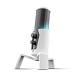 Trust Gaming GXT 258 Fyru Professionelles Streaming Mikrofon mit 4 Aufnahmecharakteristika, Latenzfreies Monitoring, LED USB, für PC Laptop PS4 PS5 Podcast Aufnahme ASMR YouTube Twitch - Weiß