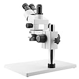 Bewinner 3,5X-90X Vergrößerung kontinuierliche Zoom Stereo Mikroskop, 0,7X-4,5X Zoom Objektiv,Trinokulares Stereomikroskop mit WF10X / 20mm Okulare,30 165mm Langer Effektiver Arbeitsabstand, 100 240V