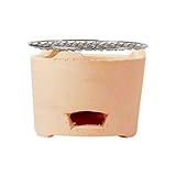 Holzkohlegrill aus Ton, multifunktionaler Camping-Holzofen, tragbarer Keramikgrill, altmodischer Lehmgrill und Teekocher für Zuhause, Picknick, Camping, Teezubereitung und Outdoor C (rot 5,5 x 6 Zoll
