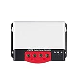 TETEOM Solar Laderegler, MPPT Solarladeregler 20A 30A 40A 50A Solarregler 12V 24V for max. 1320W Eingangs-Lithiumbatterie mit BT-2 RM-6 LCD(Display Bluetooth,40A)
