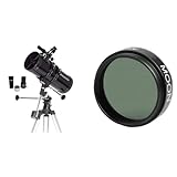 Celestron 21049 PowerSeeker 127EQ Spiegelteleskop, Schwarz & 94119-A 1,25 Zoll Mondfilter - Geeignet für Mondbeobachtungen