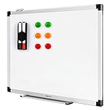 Amazon Basics Magnetisches Whiteboard mit Stiftablage und Aluminiumleisten, trocken abwischbar, 60 cm x 45 cm (B x H), Weiß