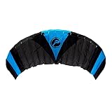 Wolkenstürmer® Paraflex Quad 3.9 (blau) - Vierleiner Lenkmatte für Mountainboard und Buggy, flugfertiger Kite mit 4x18m Dyneemaleinen & Quad-Handles