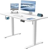 JUMMICO Höhenverstellbarer Schreibtisch 100x60 cm Schreibtisch Höhenverstellbar Elektrisch Ergonomischer Steh-Sitz Tisch Computertisch Höhenverstellbar Stehschreibtisch Adjustable Desk(Weiß)