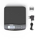 Nilpferd Digitale Paketwaage 5g-30kg in 1g Schritten, Postwaage, Briefwaage, eine Waage für alle Zwecke (Haus/Büro/Lager/Markt),Grammgenau mit LCD Anzeige, Batterien enthalten(Schwarz)