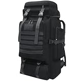 Wesoke 80L Wander-Camping-Rucksack Reise-MOLLE-Rucksack,militärische taktische Tagesrucksäcke,verdickter,verstellbarer,wasserdichter Outdoor-Rucksack mit großer Kapazität, Schwarz