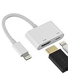 HOYULLI Lightning auf HDMI Adapter für TV, kompatibel mit iPhone 12, 13, 14 Pro Max, Auflösung 1080p, einfach zu bedienen, Breite Kompatibilität