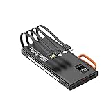 Powerbank mit Schnellladung, Mini Wird mit Einer Powerbank mit Vier Drähten geliefert, 20.000 mAh, große Kapazität, PD66W, superschnelle Powerbank (Farbe: Schwarz, Größe: 20.000 mAh)