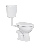 Belvit Dusch WC mit Bidet Funktion – Standtoilette mit Taharet, Hygienedusche, Spülkasten und Softclose WC-Deckel, waagerechter Abgang, Komplettset
