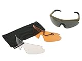 Swiss Eye Raptor Schutzbrille, Fassung -rubber brown-, 3 Gläser, mit Antifog/Antiscratch [10162]