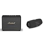Marshall Woburn III Bluetooth-Lautsprecher, Kabellos – Schwarz & JBL Charge 5 Bluetooth-Lautsprecher in Schwarz
