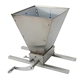 2 Walzen Getreidemühle Manuelle Edelstahl 3,6kg/min Schrotmühle Malzmühle mit Kurbelgriff, Maismühle Grainmühle, Grain Crusher Malt Mill für Weizen Sesam Malz (Mit Aluminiumbasis & Mit Regelventil)