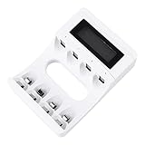 Vaguelly Intelligentes Schacht USB LCD Akku Ladegerät mit Überladeschutz Kurzschlussschutz und Separater Ladeanzeige für Wiederaufladbare Batterien