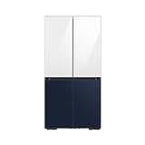 Samsung RF65A96768A/EG French Door Kühlschrank, 183 cm, 647ℓ, Bespoke Design, Innenliegendes Beverage Center mit Dual Water Dispenser & Dual Ice Maker, Cool Select+, No Frost+,Clean White & Clean Navy