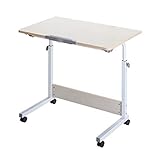 Generisch Folding Table Rectangular Good Stability Steel Handle Height and Angle Adjustable Easy to Carry 100 kg Load Capacity Portable Table
