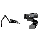 Novus TalkMaster Telefonschwenkarm anthrazit & Logitech C920 HD PRO Webcam, Full-HD 1080p, 78° Sichtfeld, Autofokus, Klarer Stereo-Sound, Belichtungskorrektur, USB-Anschluss - Schwarz