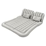 Tyvotrend Aufblasbare Matratze 174 X 126cm Luftbett Luftmatratze Mit 2 Kopfstützen, Aufblasbare Pumpe, Tragbare Doppelseitige Dickere Auto Bett Für Reisen Camping Outdoor, 250kg Belastbarkeit - Grau
