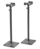 2 Stück Boxenständer aus Metall - Laustsprecherständer Boxen Lautsprecher Stative - höhenverstellbar mit Kabelkanal - schwarz Modell: BS16Bx2