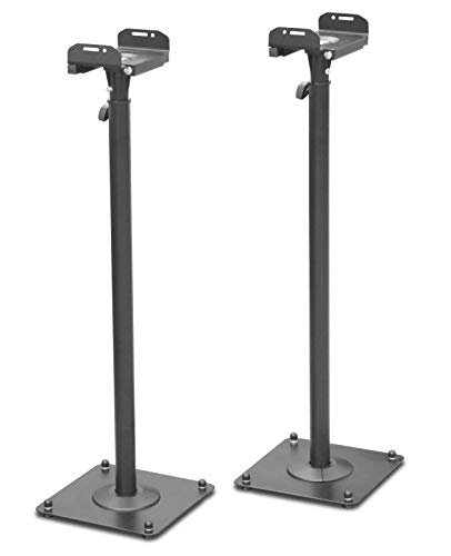 DRALL INSTRUMENTS 2 Stück Boxenständer aus Metall Lautsprecherständer Box Lautsprecher höhenverstellbar mit Kabelkanal Schwarz Ständer Modell: BS16Bx2