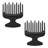 JAWUZ 2 Stück Locken Kamm, Afro Kamm, Fingerstyler Strähnenkamm Lockenkamm Kamm Afrokamm Afro Pick(Schwarz)