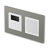 LOGIQ Unterputz Radio mit 2W RMS Lautsprecher, DAB+, UKW und Bluetooth, OLED-Display, Weck- und Sleeptimer, Lieferung mit 2-fach Rahmen 'FLAT', titan