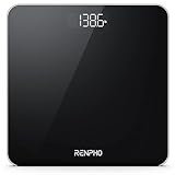 RENPHO Digitale Personenwaage für Körpergewicht, Personenwaage Elektronische Personenwaage mit Hochpräzisen Sensoren für Fitness, Sofortablesung, Wiegen in kg/lb/st, Große 280 x 280 mm Plattform