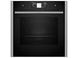 NEFF B64VT73N0 Einbau-Backofen N90, Integrierbarer Backofen 60 x 60cm, Slide&Hide, Full Touch TFT-Display, Multipoint Bratenthermometer, Vario Steam, Soft Open & Close, Schwarz