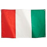 Runesol Italien Flagge 3x5, 91x152cm, Italia Banner, 4 Ösen, Eurovision 2024 Deko, Messingöse in jeder Ecke, Euro Feiern, Italienisch, Sechs-Nationen-Rugby, Premium Fahnen, Wasserdicht, Innen, Außen
