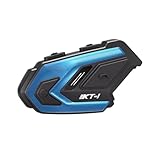 WAYXIN Motorrad Headset, KT1 Motorrad Headset Bluetooth, DSP&CVC Doppel Geräuschunterdrückung, Kopfhörer Motorradhelm, Perfekte Klangqualität/Freisprechen/IP67 Wasserdicht/5.4 Bluetooth-Kompatibel