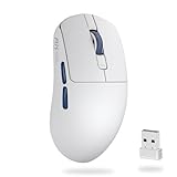 RK ROYAL KLUDGE M30 Gaming Maus Kabellos, 12000 DPI PixArt PAW3311 Sensor, 41g Ultralight Wireless Mouse Gaming, 1000Hz Polling, 2.4G/USB-C/Bluetooth Maus, 250mAh, Voll programmierbare Tasten, Weiß