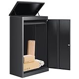 Briefkasten Paketbox für Außen, Paketkasten mit Zahlenschloss, Pulverbeschichteter Stahl Edelstahl Briefkasten, Paketbriefkasten mit wasserdichter & diebstahlsicherer Funktion(63 * 48 * 112cm)