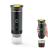 Kaffeemaschine, tragbar, für Reisen, Espressomaschine, wiederaufladbar, 12 V, mit Tasche, für Camping und Auto, schnelles Aufheizen, kompatibel mit K-Cup-Kapseln und gemahlenem Kaffee, für Reisen