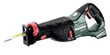 Metabo Akku-Säbelsäge SSEP 18 LT 18 V, mit Softgrip-Handgriff, Hubzahl 0-3000/min, werkzeugloser Sägeblattwechsel, mit Metabox, Säge 601616840