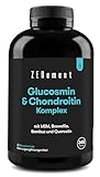 Glucosamin & Chondroitin Hochdosiert, 365 Kapseln mit MSM, Boswellia, Bambus und Quercetin - trägt zu einer normalen Kollagenbildung bei- Laborgeprüft, ohne Zusätze - Zenement