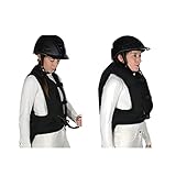 YXYECEIPENO Leichte Motorrad-Airbag-Weste Equestrian Reit Airbag Weste Der Kinder Wischenreinigung, Keine Chemische Reinigung, Waschen Reitersport, Motorradreitgeräte (Color : Black, Size : L)