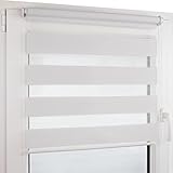 Deco4Me Doppelrollo Klemmfix ohne Bohren (140 x 160 cm, Weiß) - Duo Rollo lichtdurchlässig - blickdichte Rollos für Fenster ohne Bohren - Klemmrollo, Fensterrollo, Innenrollo (Stoffbreite 136 cm)