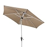 Doppler ACTIVE Auto Tilt 210 - Kurbel Sonnenschirm - Ideal für den Balkon - Mit einfacher Höhenverstellung - ca. 210 cm - Greige