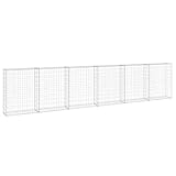 vidaXL Gabionenwand mit Abdeckung Gabione Steingabionen Steinkorb Gabionen Wand Drahtkorb Draht Mauer Verzinkter Stahl 300x30x100cm