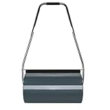 NAIZY Rasenwalze Befüllbar mit Wasser/Sand, Handwalze Gartenwalze mit U-Griff Gartenrolle mit 57cm Walzenbreite, 32cm Durchmesser, 46L Füllvolumen Metall Rasenroller Gartenfräse - Anthrazit
