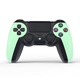NK Wireless Controller für PS4 / PS3 / PC/Mobile - Wireless Controller mit Dualshock, 6-Achsen-Erkennungsfunktion, LED-Licht, Touchpanel, Kopfhörerbuchse, inkl. Ladekabel - Grün